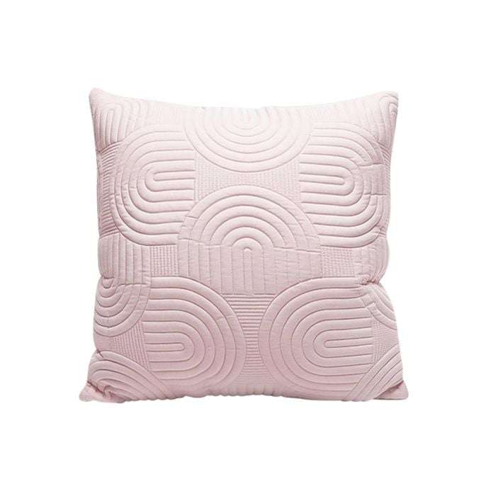 SOGA 50cm Pink Textured Geometric Pattern Decorative Throw Pillow