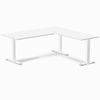 Desky Fixed Height White Melamine L-shape Office Desk 1800x1750mm White Frame