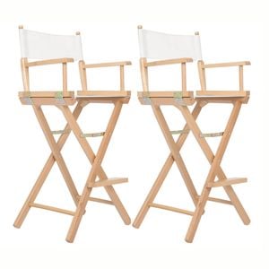 La Bella 2 Set Folding Tall Chair Bench WOOD HUMOR Movie Director 76cm