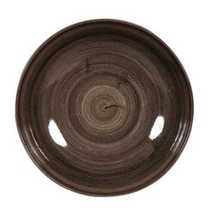 Churchill Stonecast Patina Coupe Plates Black 217mm 12 Pack Ceramic Tableware