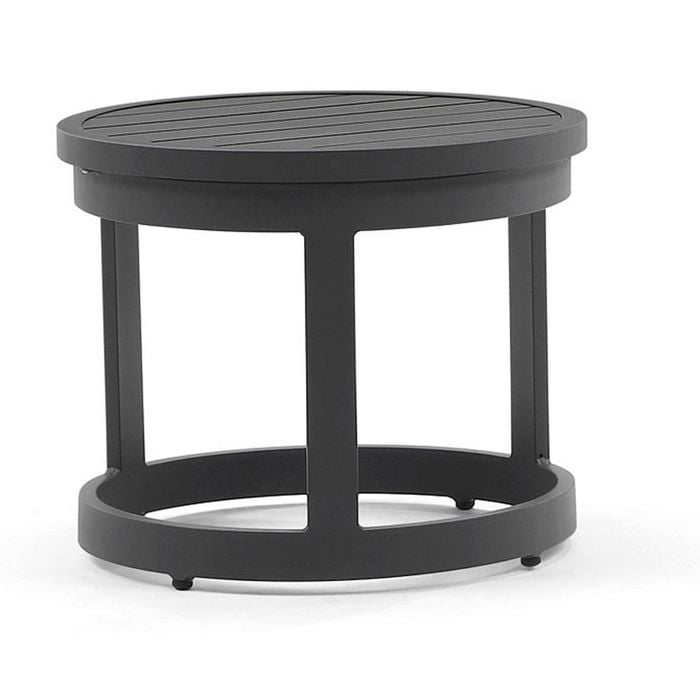 Bay Gallery Furnitire Santorini Round Outdoor Aluminium Side Table Charcoal