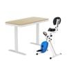 Artiss Under Desk Exercise Bike with 120cm Automatic Standing Desk Magnetic Resistance Oak