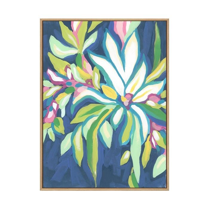 Artey | Blue Tropics IV - Framed Canvas - Natural Frame - 45 x 60cm