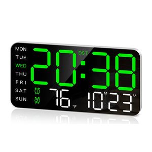 Catzon Large Digital Wall Clock Led Alarm Clock Date Temperature 5 Level Brightness
