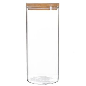 Argon Tableware Glass Storage Jar with Wooden Lid - 1.5 Litre