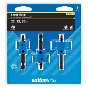 Sutton Tools 3 Piece Metal Impact Hex Shank Set