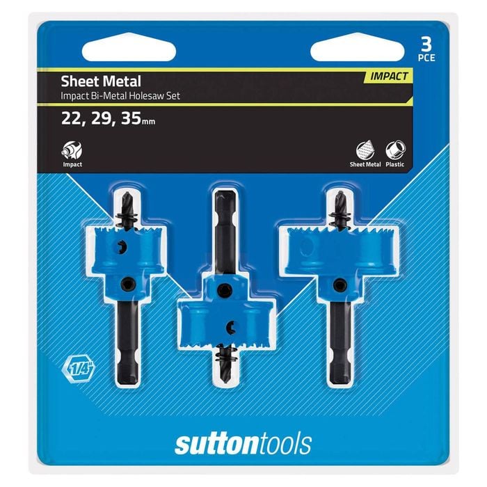 Sutton Tools 3 Piece Metal Impact Hex Shank Set