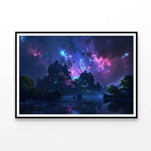 Planets with Moon View  Print 100% Australian Made 120x90cm  (Poster)