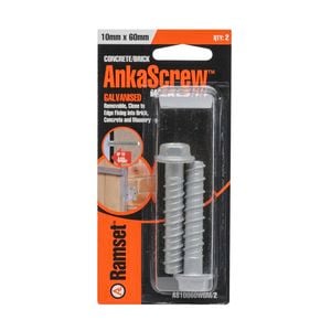 Ramset 10 x 60mm Galvanised AnkaScrew Masonry Anchor - 2 Pack