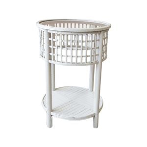 Bahama Rustic Metal/Glass 64cm Round Side Table - Birch