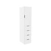 Lugna 2048 x 450 x 580mm White Hangrail 4 Drawer Right Hand Door Cabinet