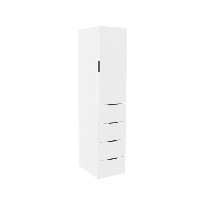 Lugna 2048 x 450 x 580mm White Hangrail 4 Drawer Right Hand Door Cabinet