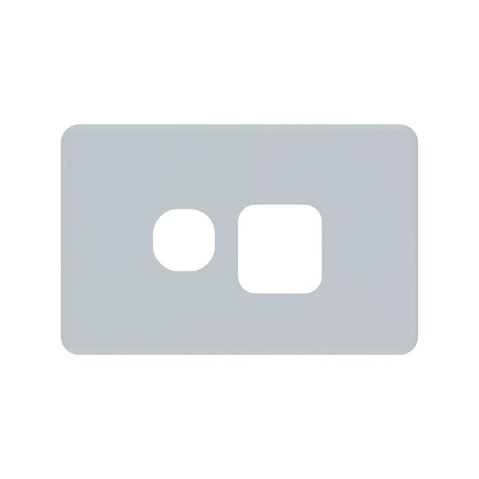Deta S-Line Soft Grey Single Power Point Cover Plate