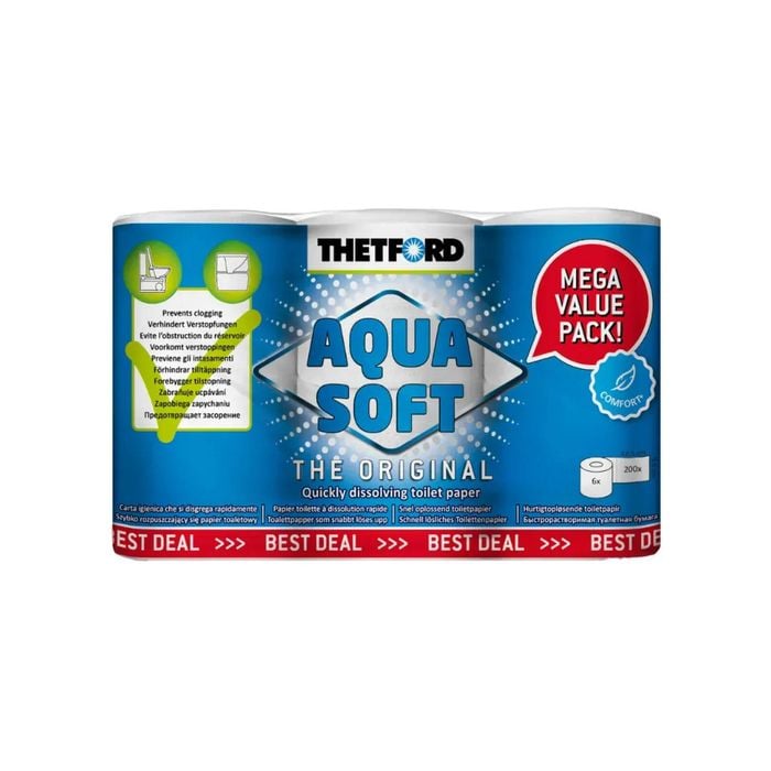 Thetford Caravan Aqua Soft Dissolving Toilet Paper 6 PACK 202241