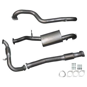 Ignite Exhausts Turbo Back for Nissan GU Patrol 3L Leaf Spring Ute 3" Cat & Muffler Raw Aluminised Steel