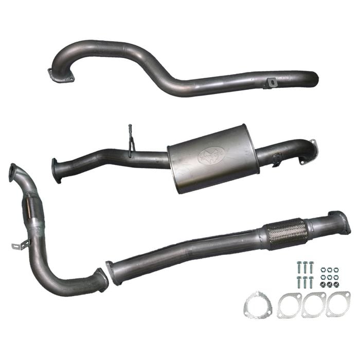 Ignite Exhausts Turbo Back for Nissan GU Patrol 3L Leaf Spring Ute 3" Cat & Muffler Raw Aluminised Steel