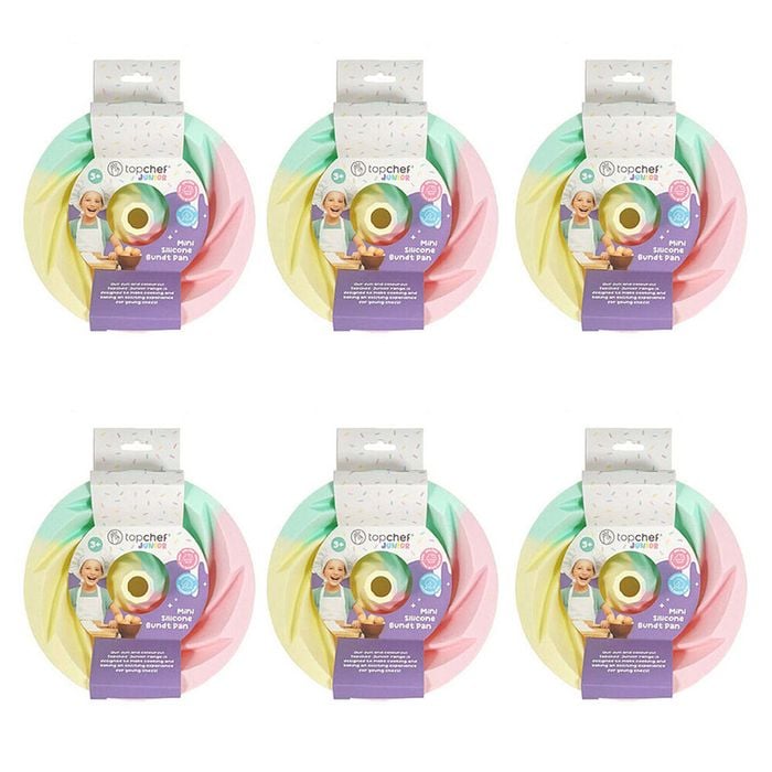 6PK Topchef Mini Pastel Silicone Heat Resistant Bundt Baking Pan Cotton Candy