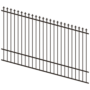 ProtectorAl 1201-2400W x 1500H Satin Black Spear Top Pool Fence Panel Raked Up to 15º - Black