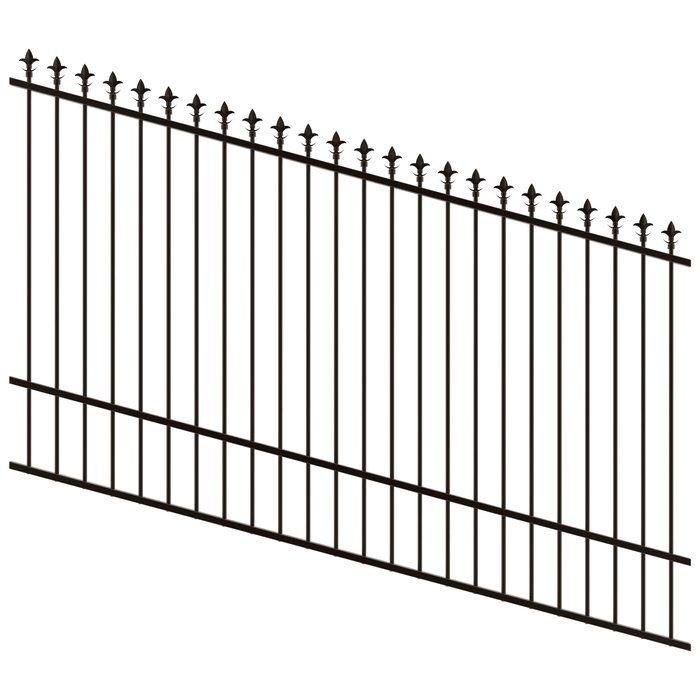 ProtectorAl 1201-2400W x 1500H Satin Black Spear Top Pool Fence Panel Raked Up to 15º - Black