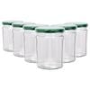 Argon Tableware Glass Jam Jars with Green Lids - 380ml - Pack of 6
