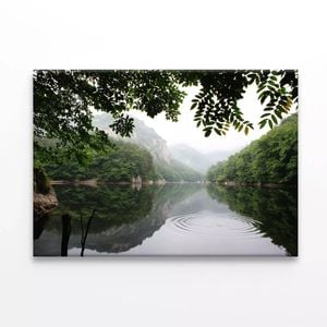 Lake in the Forest with Trees  Print 100% Australian Made 75 x 50cm  (Stretched)
