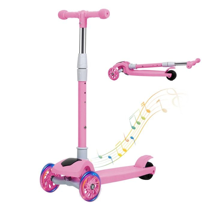 Bopeep Foldable Kids Scooter 3 Wheels Pink
