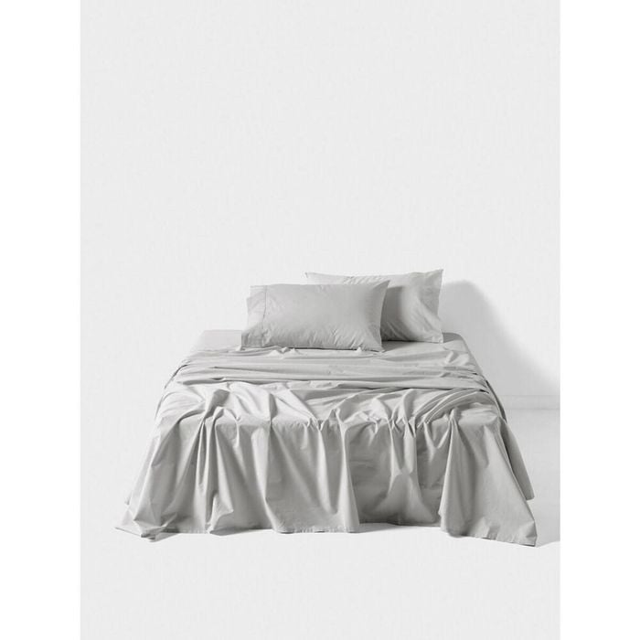Linen House King Australian Cotton Sheet w/ Pillowcase Set - Silver