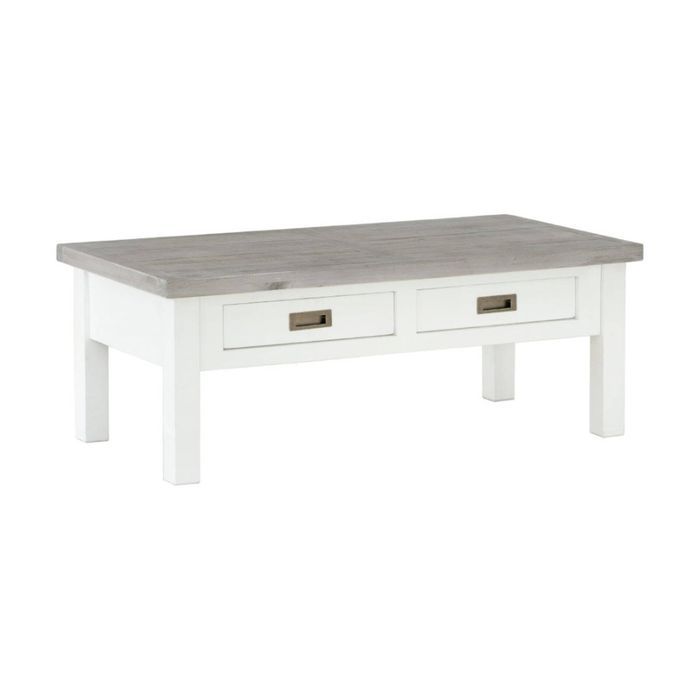 Ashton Rectangle Indoor Timber Coffee Table In Brushed With Wooden Top