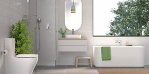 Minimalist bathroom - Freestanding bath - Caroma - Wide