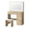 Oikiture Dressing Table Stool Set Large Makeup Mirror Vanity Natural