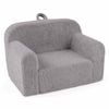 Costway Kid Foam Couch Teddy Fleece Sofa Reading Chair Gift Grey