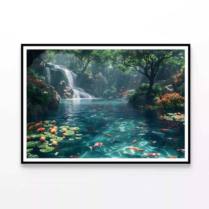 Waterfall in the Garden View  Print 100% Australian Made 120x90cm  (Poster)