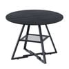 Ufurniture Round Dining Table For 4-6 Circle Kitchen Dining Dinner Table With Pedestal Metal Frame Black