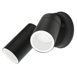 Brilliant Black Coolum Exterior 2 Head Wall Light