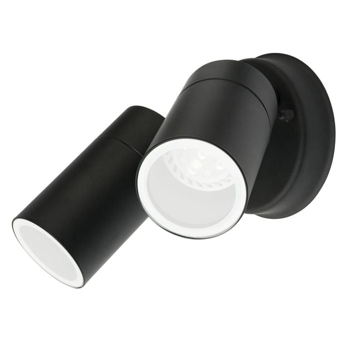 Brilliant Black Coolum Exterior 2 Head Wall Light