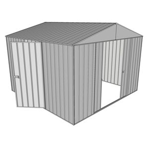 Build-a-Shed 3.0 x 3.0 x 2.3m Double Sliding and Single Hinge Door Shed - Zinc