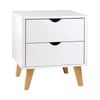 Artiss White 2 Drawer Bedside Table