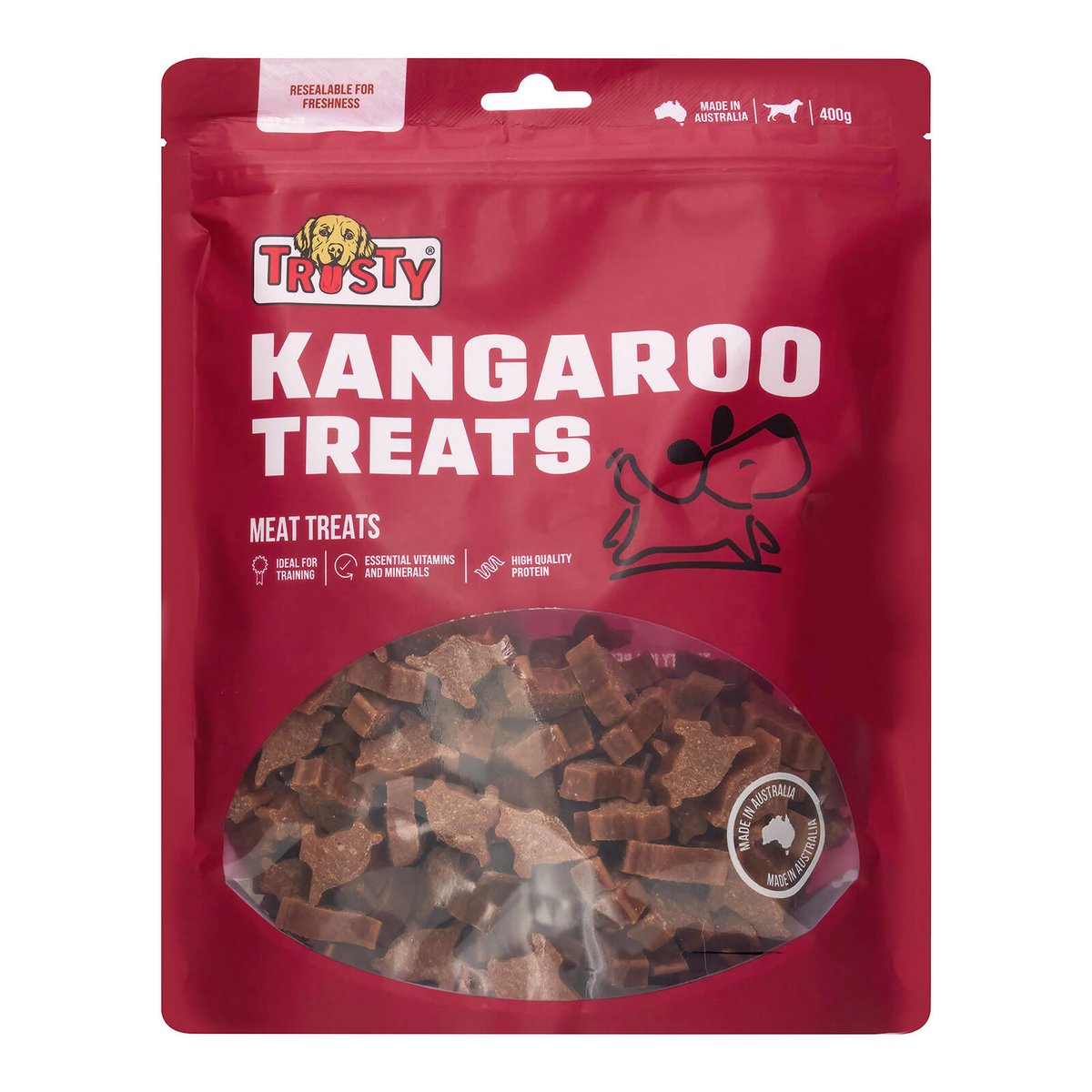 Trusty 400g Kangaroo Bites Adult Dog Treats