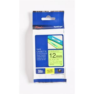 Brother TZE-C31 Fluoro Orange Tape, 12mm Black