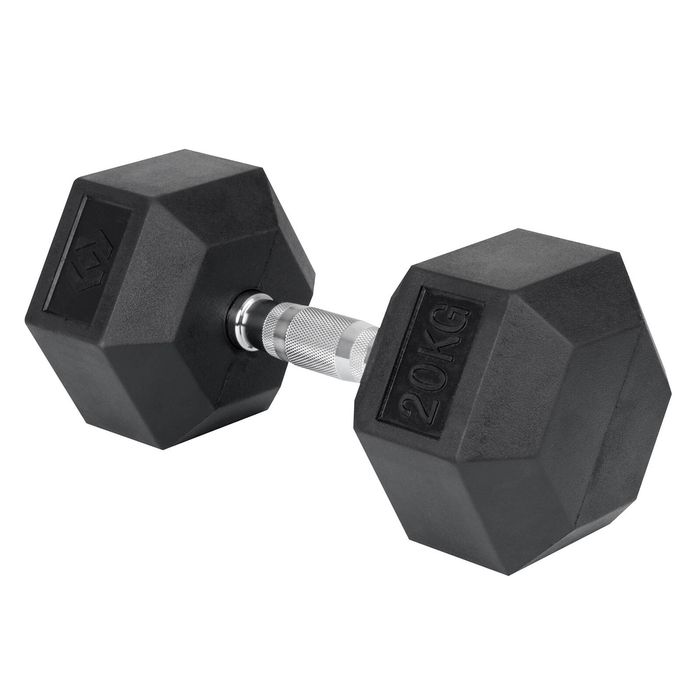Ultimate 362 x 168 x 146mm 20kg Black with Chrome Handle Hex Dumbbell