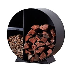 Scandia 750 Black Round Wood Storage