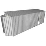 Build-a-Shed 1.5 x 5.2 x 2m Single Sliding Side Door Skillion Shed - Zinc