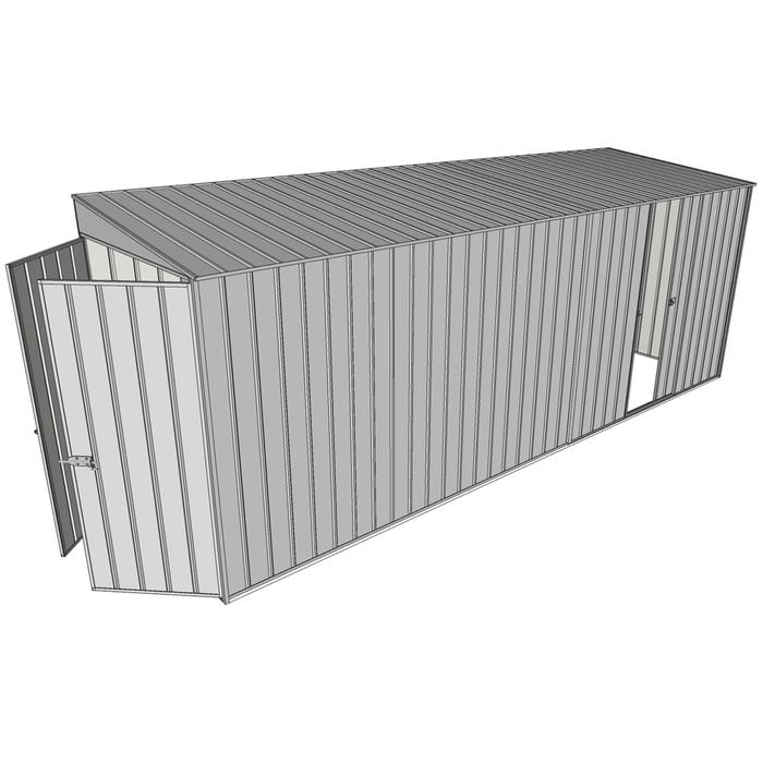 Build-a-Shed 1.5 x 5.2 x 2m Single Sliding Side Door Skillion Shed - Zinc