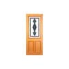 Woodcraft 2040 x 820 x 40mm Entrance Door Half Lite Blue Leadlight  Glass TG10BB