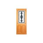Woodcraft 2040 x 820 x 40mm Entrance Door Half Lite Blue Leadlight  Glass TG10BB