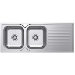 Everhard 1180mm Classic Square 1TH LH 2 Bowl And Drainer