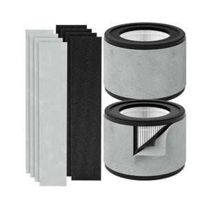 iDeer Life 2PK 3in1 Replacement Drum HEPA Filter Medium + 4 Extra Carbon + 4 Pre-Filter