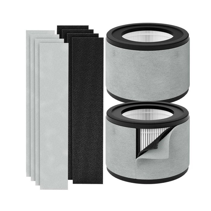 iDeer Life 2PK 3in1 Replacement Drum HEPA Filter Medium + 4 Extra Carbon + 4 Pre-Filter