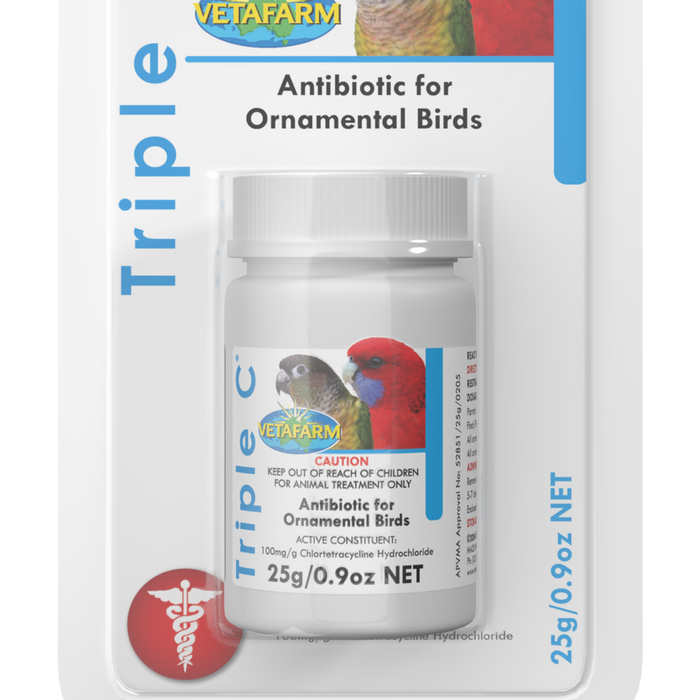 Vetafarm Triple C Antibiotic Powder for Ornamental Birds 25g
