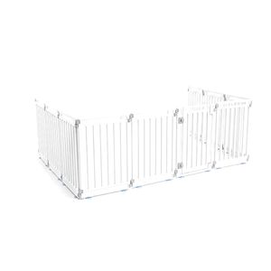 Costway Pet Fence 10 Panels Indoor Outdoor Dog Playpen w/Door Lock-White